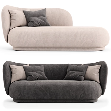 Ferm Living Rico Divan & Sofa 3D model image 1 