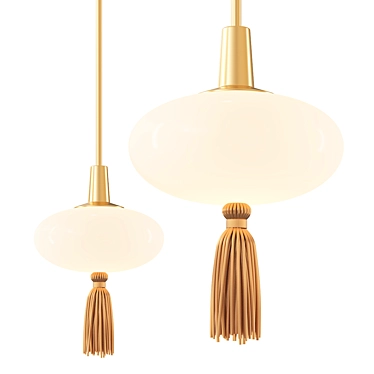 Glass Tassel Pendant Light 3D model image 1 