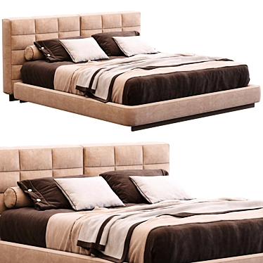 Elegant Minotti Lanwrence Bed 3D model image 1 