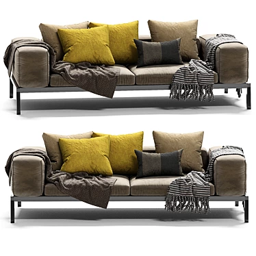 Slifesteel Sectional Sofa: Modern, Stylish, and Comfortable 3D model image 1 