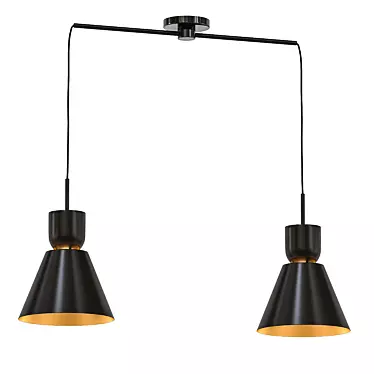 Sleek Metal Pendant Lights 3D model image 1 