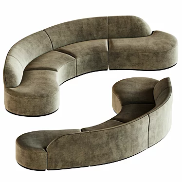 Modern Pierre Sectional Sofa 3D model image 1 