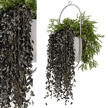 Metal Vase Hanging Plants Set 3D model image 1 