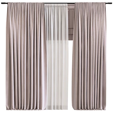 Refined Curtain with Reinforced Structure 3D model image 1 