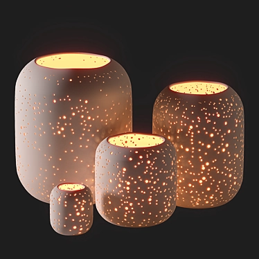 Celestial Ceramic Candleholders 3D model image 1 