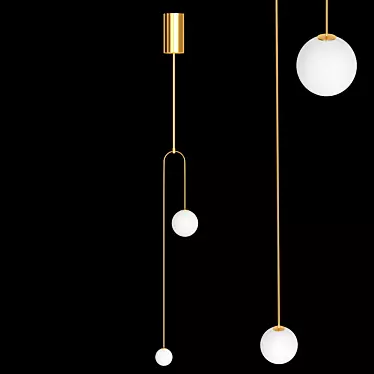 Sleek Minimalist Pendant Light 3D model image 1 