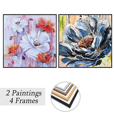 Artistic Duo: Paintings & Frames 3D model image 1 