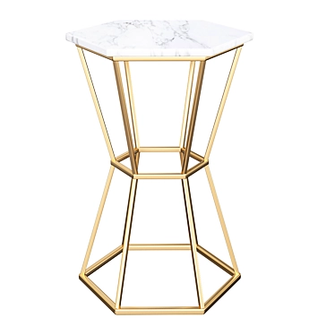 Hexagonal Marble Table - Elegant Home Décor 3D model image 1 