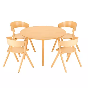 Circus Wood Dining Set 3D model image 1 