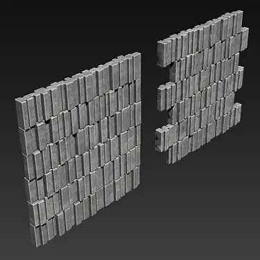 Panel Stone Slab: Textured 3D Model, Vray & Corona Render 3D model image 1 