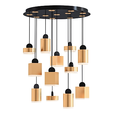 Sleek Stainless Steel Pendant Lights 3D model image 1 