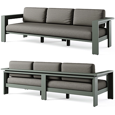 Metal Outdoor Sofa: Walker by Crate and Barrel 3D model image 1 