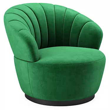 Luxurious Velvet Swivel Chair 3D model image 1 