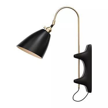 Elegant Brass Swing Arm Sconce 3D model image 1 