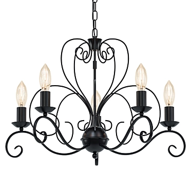 Elegant Brown Chandelier: 5-Light Classic 3D model image 1 