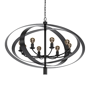 Industrial Dark Malibu Hanging Lamp 3D model image 1 