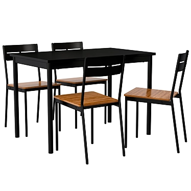 Modern Sandsberg Table & Chair Set 3D model image 1 