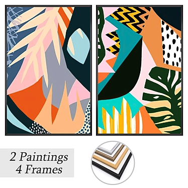 Elegant Art Set with Multiple Frames 3D model image 1 
