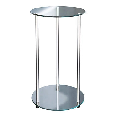 Convenient Classic Glass 2-Tier End Table 3D model image 1 