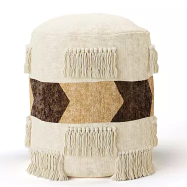 Boho Bohemian Pouf Ottoman 3D model image 1 