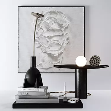 Luxury Lotus Decor Set with Lamp 3D model image 1 