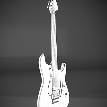 Multicolor Electric Guitar: Red, Black, Pink, White 3D model image 1 