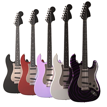 Fender-inspired Electric Guitar | High Detail, 5 Color Options 3D model image 1 
