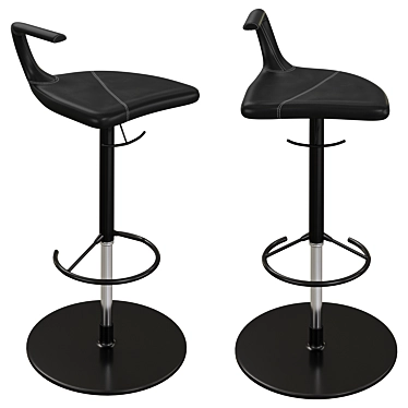 ColicoGEO Chair: Modern Metal and Leather Stool 3D model image 1 