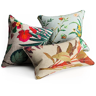  Luxury Decor Cushions: Exclusive Jim Thompson & Pierre Frey Fabrics! 3D model image 1 