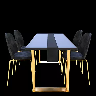 Modern Table with Stylish Chair 3D model image 1 