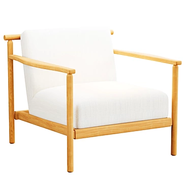 Ojai Wood Frame Accent Chair: Elegant and Stylish 3D model image 1 