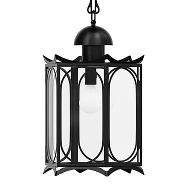  Italian Metal & Glass Lantern 3D model image 1 