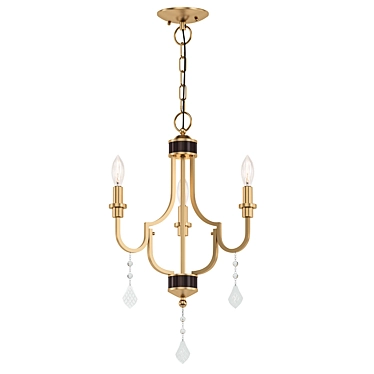 Elegant Antique Brass Mini Chandelier 3D model image 1 