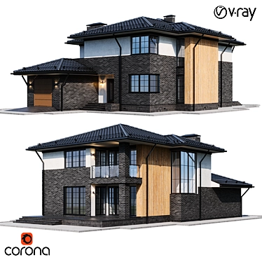 Title: Modern House 3D Model 3D model image 1 