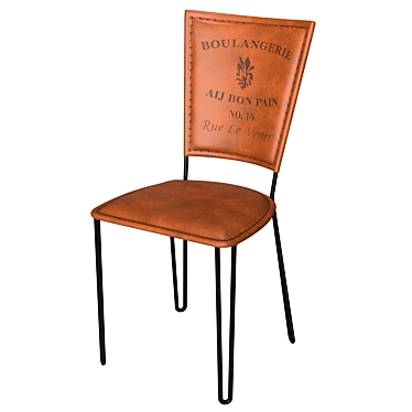 Vintage Canvas and Leather Liverpool Chair 3D model image 1 
