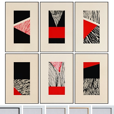Modern Abstract Picture Frame Set 3D model image 1 