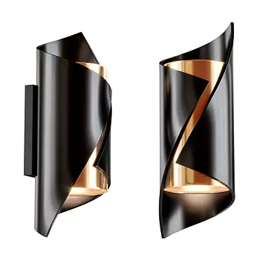 Sleek Aluminum Wall Sconce 3D model image 1 