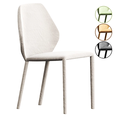 Modern Minimalist DUMBO Fabric Chair 3D model image 1 