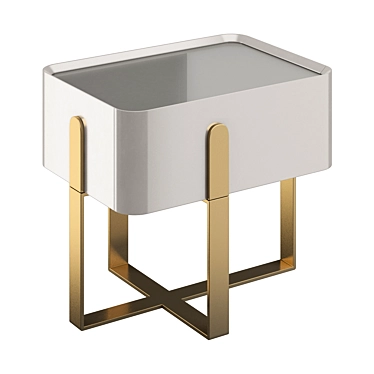 Italian Light Luxury Bedside Table 3D model image 1 