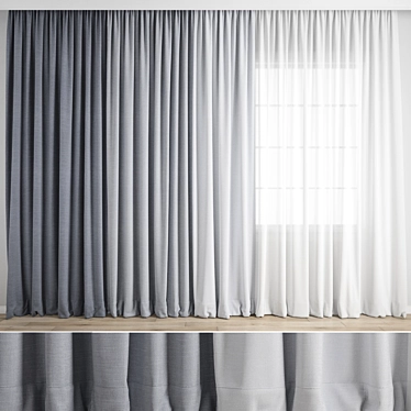 Premium 3D Curtain Model 3D model image 1 