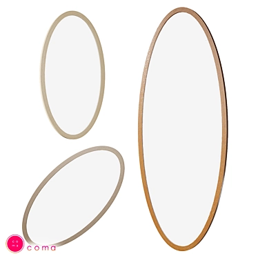 OM ZL 22 Oval Mirror - Modern Style 3D model image 1 