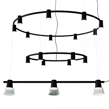 Elegant Compose Pendant Lights 3D model image 1 