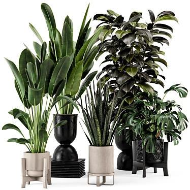 Indoor Plant Set: Ferm Living Bau Pot 3D model image 1 