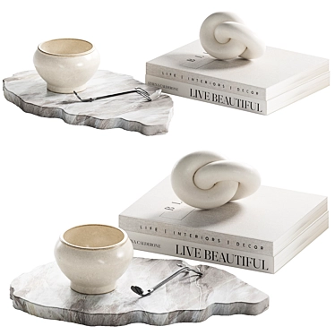 Elegant Coffee Table Decor Set 3D model image 1 