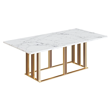 Modern Wood and Metal Dining Table 3D model image 1 