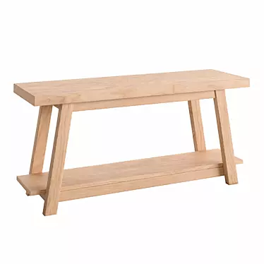 Rustic Safari Teak Bench 100cm 3D model image 1 