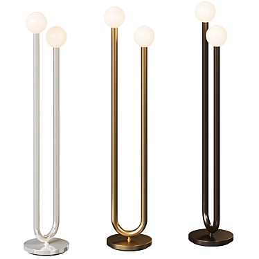 Elegant Illuminating Happy Floor Lamp 3D model image 1 