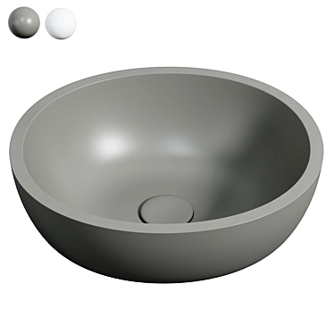 Asti Grigio Solid Surface Vessel Sink 3D model image 1 