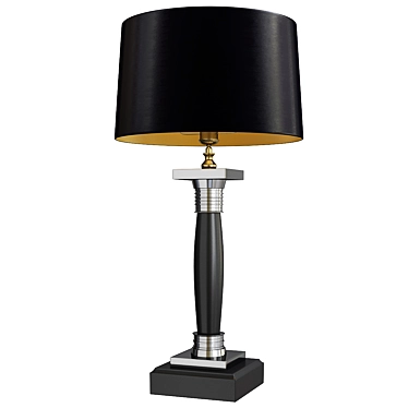 Elegant Black Round Table Lamp 3D model image 1 