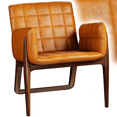 Modern Retro Mandarine Armchair in Millimeters 3D model image 1 